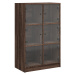 vidaXL Highboard s dvířky hnědý dub 68 x 37 x 109 cm kompozitní dřevo