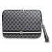 DKNY PU Leather Checkered Pattern and Stripe 13/14" Black