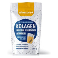 Allnature Kolagen s kyselinou hyaluronovou a vitamínem C 100 g pomeranč