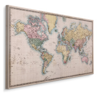 MyBestHome BOX Plátno Mapa Světa Ve Starém Stylu Varianta: 40x30