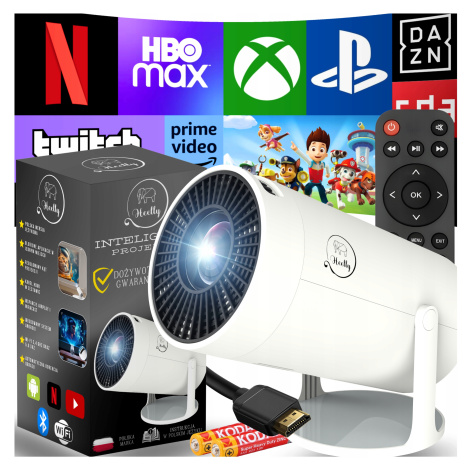 Projektor Android 4K Mini Přenosný Projektor Wifi Smart Tv Otočný Led Fhd