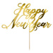 PartyDeco zapichovací dekorace na dort zlatá Happy New Year