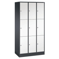 C+P Ocelová skříň s uzamykatelnými boxy INTRO, výška boxu 580 mm, š x h 920 x 500 mm, 9 boxů, ko