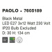 NOVA LUCE závěsné svítidlo PAOLO závěsné svítidlo matný černý kov černá a bílý kabel E27 3x12W 7