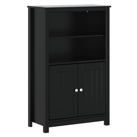 vidaXL Koupelnová skříňka BERG černá 69,5x34x110 cm masivní borovice