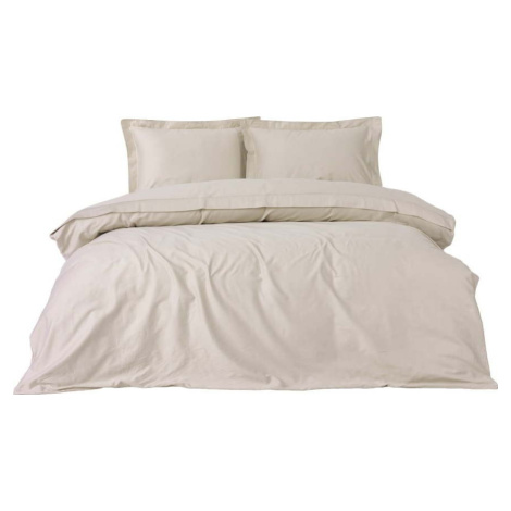 Béžové povlečení na dvoulůžko/prodloužené z bavlněného saténu 240x220 cm Elegant – Mijolnir