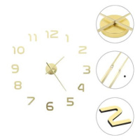 3D Nástěnné hodiny s moderním designem 100 cm XXL zlaté
