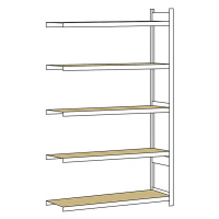 SCHULTE Širokorozpěťový regál, s dřevotřískovou deskou, výška 3000 mm, rozpětí 1500 mm, přístavn