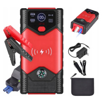 Silný Jump Starter Start Booster Powerbanka 12V Svítilna Sada +klemy