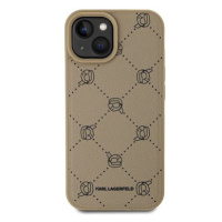 Karl Lagerfeld PU Karl Heads Pattern MagSafe Zadní Kryt pro iPhone 15 Beige