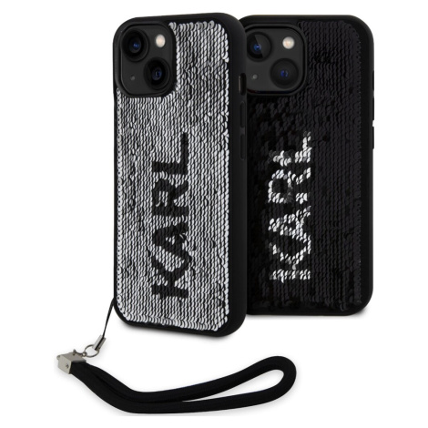 Karl Lagerfeld Sequins Reversible Kryt iPhone 15 černý/stříbrný