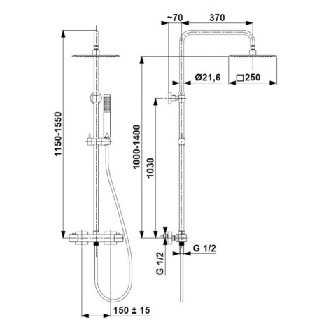 KFA LOGON PREMIUM termostatický sprchový set, černá 5746-920-81