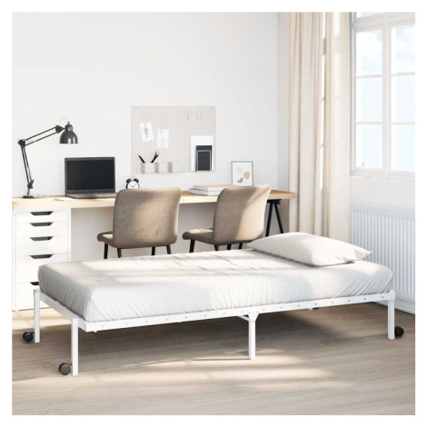 vidaXL Rám postele bez matrace skládací bílý 90x200 cm ocelový