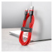 Baseus Cafule extra odolný nylonem opletený kabel USB / USB-C QC3.0 3A 0,5M red