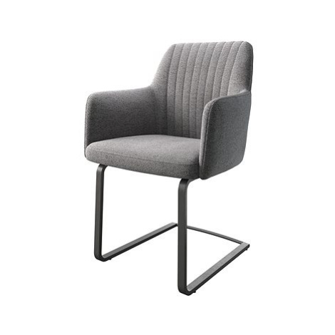 DELIFE Jídelní židle Greg-Flex světle šedá texturovaná tkanina konzolová podnož plochá černá