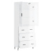 vidaXL Skříň highboard lesklá bílá 69,5 x 34 x 180 cm kompozitní dřevo