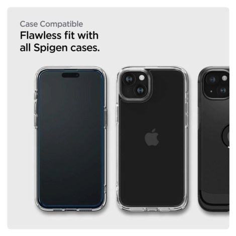 Spigen ALM Glass FC tvrzené sklo pro iPhone 15 Plus - černé 2 ks.