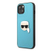 Karl Lagerfeld KLHCP13MPKMB hard silikonové pouzdro iPhone 13 6.1" blue Leather Ikonik Karl`s He