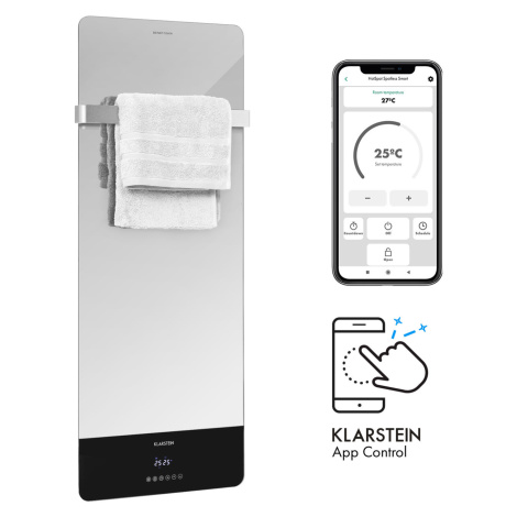 Klarstein Hot Spot Crystal Reflect Smart, infračervený ohřívač, 850 W, aplikace, časovač, zrcadl