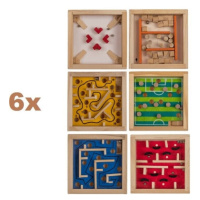 Dřevěná hra Labyrint mix druhů 9 x 9 cm 1ks