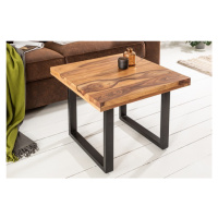 Estila Industriální designový konferenční stolek Steele Craft ze dřeva Sheesham čtvercového tvar
