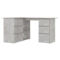 Rohový psací stůl betonově šedý 145 x 100 x 76 cm dřevotříska