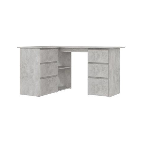 Rohový psací stůl betonově šedý 145 x 100 x 76 cm dřevotříska SHUMEE