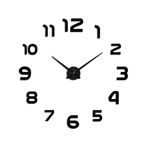 KIK KX7845 Designové 3D nalepovací hodiny 120cm černá