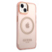 Guess Translucent MagSafe kryt iPhone 14 růžový