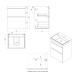 Sapho SITIA umyvadlová skříňka 56,4x70x44,2cm, 2xzásuvka, bílá mat