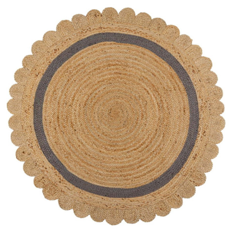 Šedý/v přírodní barvě ručně tkaný jutový kulatý koberec ø 160 cm Grace Grey – Flair Rugs