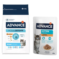 Advance Kitten / Sterilized Junior 1,5 kg + Kitten kuřecí 12 x 85 g zdarma - Kitten (1,5 kg) + K