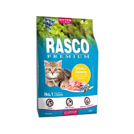 Rasco Premium Granule Kitten kuřecí s borůvkou 2 kg