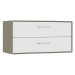 mauser Závěsný samostatný box, 2 zásuvky, šířka 770 mm, béžovošedá / čistá bílá