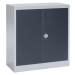 mauser Ocelová skříň s otočnými dveřmi, 2 police, výška 1016 mm, bílá hliníková / antracitově še