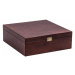 Dřevěná krabička na šest panáků a láhev 32 x 32 x 11 cm - Ořech