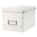 Bílý kartonový úložný box s víkem 26x26x24 cm Click&Store – Leitz