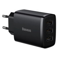 Nabíječka Baseus Compact Quick Charger, 3x USB, 17W (Black)
