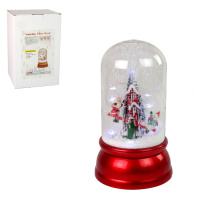 mamido  Vánoční dekorace svítící sněžítko se Santa Clausem červená