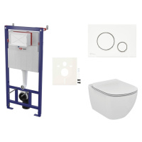 Cenově zvýhodněný závěsný WC set SAT do lehkých stěn / předstěnová montáž+ WC Ideal Standard Tes