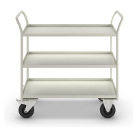 Kongamek Stolový vozík KM41, 3 etáže se zvýšenou hranou, d x š x v 1070 x 550 x 1000 mm, bílá, 2