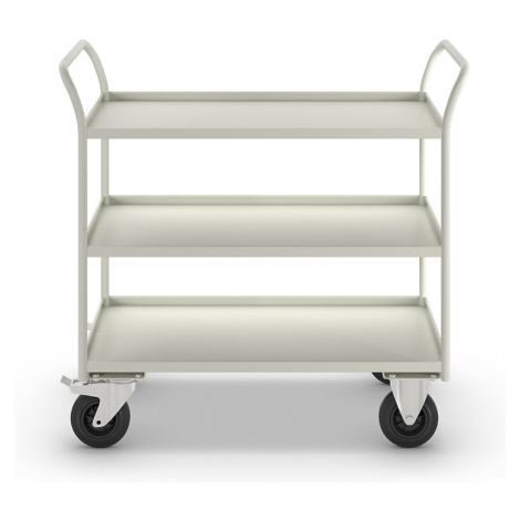 Kongamek Stolový vozík KM41, 3 etáže se zvýšenou hranou, d x š x v 1070 x 550 x 1000 mm, bílá, 2