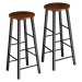 tectake 404348 2 barové židle keynes - Industriální dřevo tmavé, rustikální - Industriální dřevo