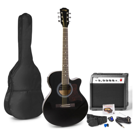 MAX music ShowKit Set elektrické akustické kytary se zesilovačem, černý