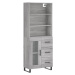 vidaXL Skříň highboard šedá sonoma 69,5 x 34 x 180 cm kompozitní dřevo