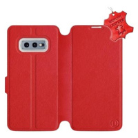 Flip pouzdro na mobil Samsung Galaxy S10e - Červené - kožené - Red Leather