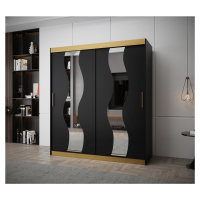 Šatní skříň Abi Sew Premium Barva korpusu: Černá + zlatá, Rozměr: 180 cm
