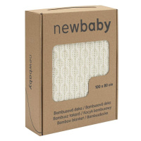NEW BABY - Bambusová pletená deka se vzorem 100x80 cm cream