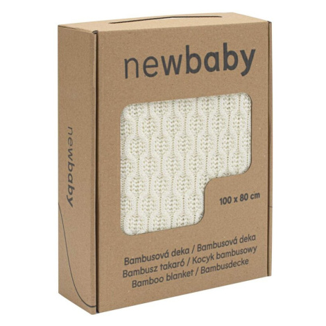 NEW BABY - Bambusová pletená deka se vzorem 100x80 cm cream
