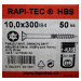 RAPI-TEC HBS 10x300mm - zápustná hlava, T40 žlutý / bílý